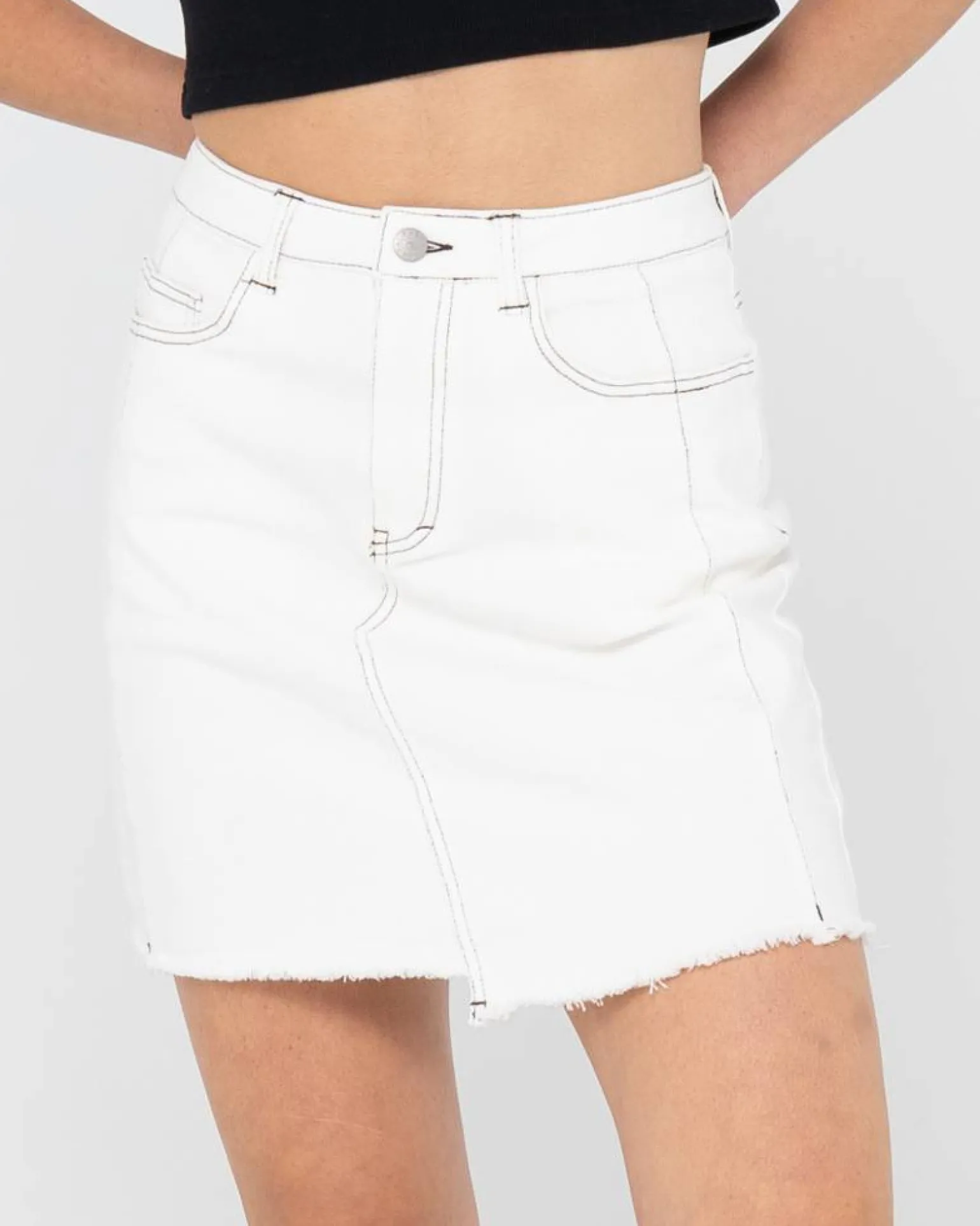 La Serena Frayed High Waisted Mini Skirt | Rusty Shop