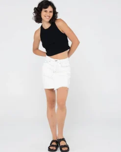 La Serena Frayed High Waisted Mini Skirt | Rusty Cheap