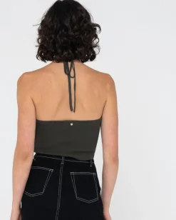 Laura Halter Crop Knit Top | Rusty Hot