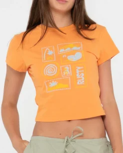 Le Sol Skimmer Graphic Baby Tee | Rusty Cheap