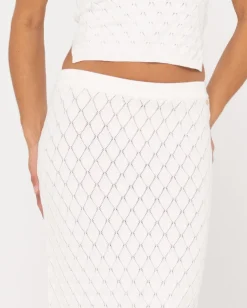 Leo Crotchet Knit Maxi Skirt | Rusty New