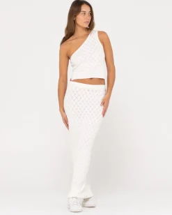 Leo Crotchet Knit Maxi Skirt | Rusty New