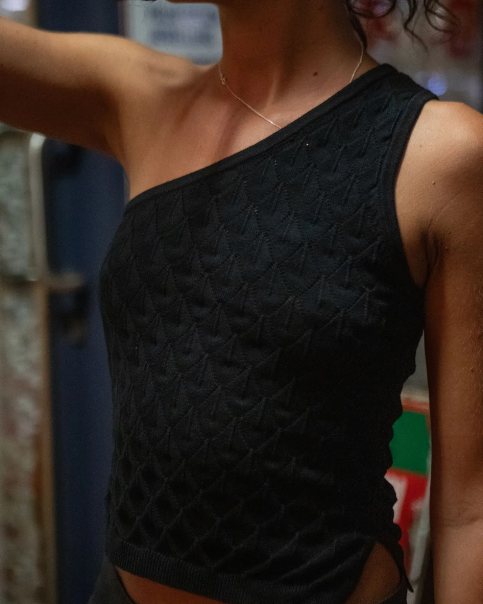 Leo One Shoulder Knit Top | Rusty Clearance