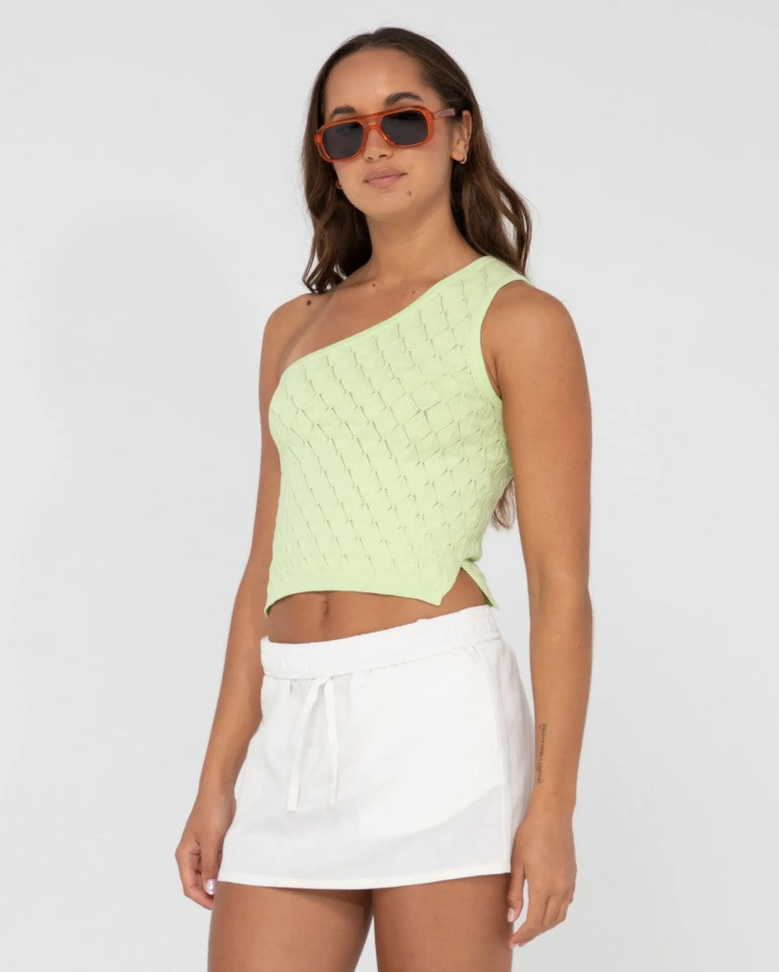 Leo One Shoulder Knit Top | Rusty Cheap
