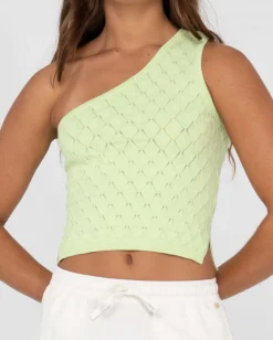 Leo One Shoulder Knit Top | Rusty Cheap