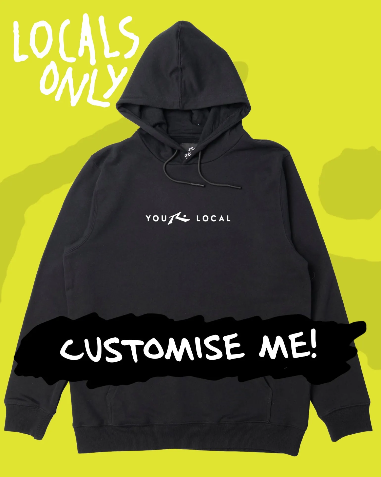 Locals Only Custom Printed Fleece Hoodie | Rusty Best Sale