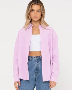 Louis Mini Cord Long Sleeve Shirt | Rusty Best Sale