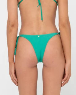 Lucky Rib Towelling Brazilian Side Ties Bikini Bottom | Rusty Cheap