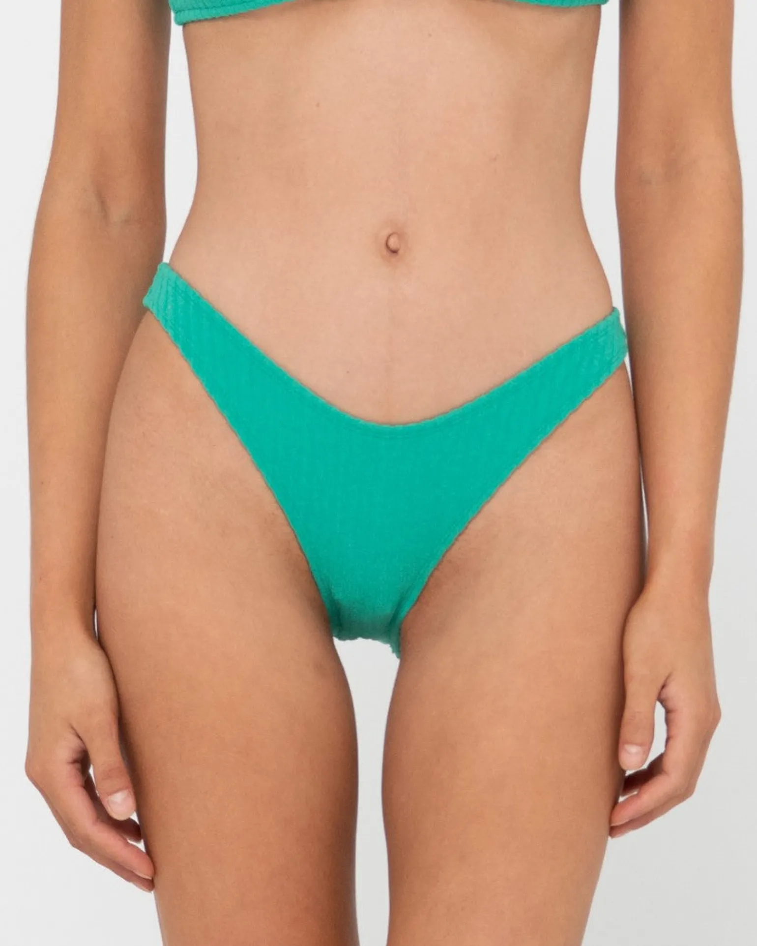 Lucky Rib Towelling Midi Bikini Bottom | Rusty Fashion