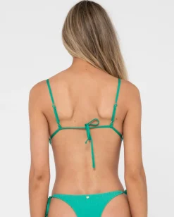 Lucky Rib Towelling Triangle Bikini Top | Rusty Discount