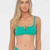 Lucky Rib Towelling V Neck Bralette Bikini Top | Rusty Online