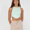 Lucy Curved Crop Tank Top | Rusty Discount