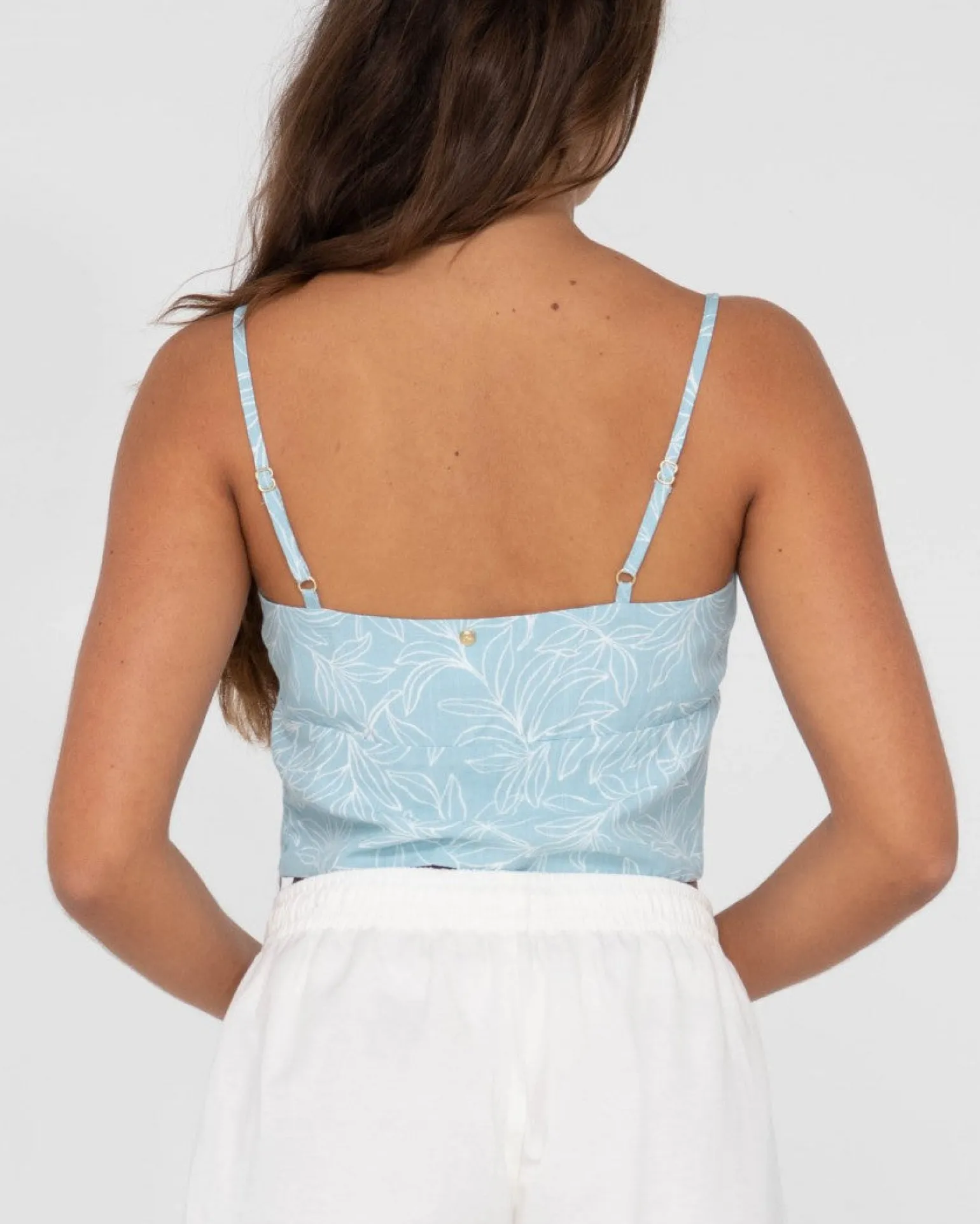 Maia Printed Cropped Cami Top | Rusty Clearance