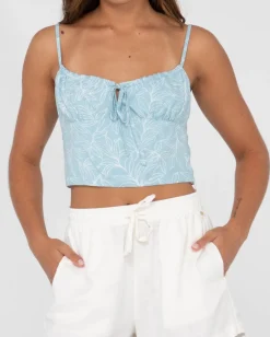 Maia Printed Cropped Cami Top | Rusty Clearance