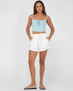 Maia Printed Cropped Cami Top | Rusty Clearance