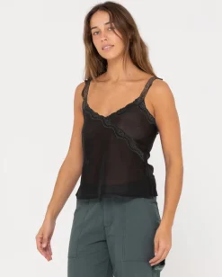 Maison Sheer Lace Cami Top | Rusty Best