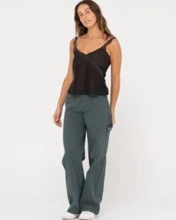 Maison Sheer Lace Cami Top | Rusty Best