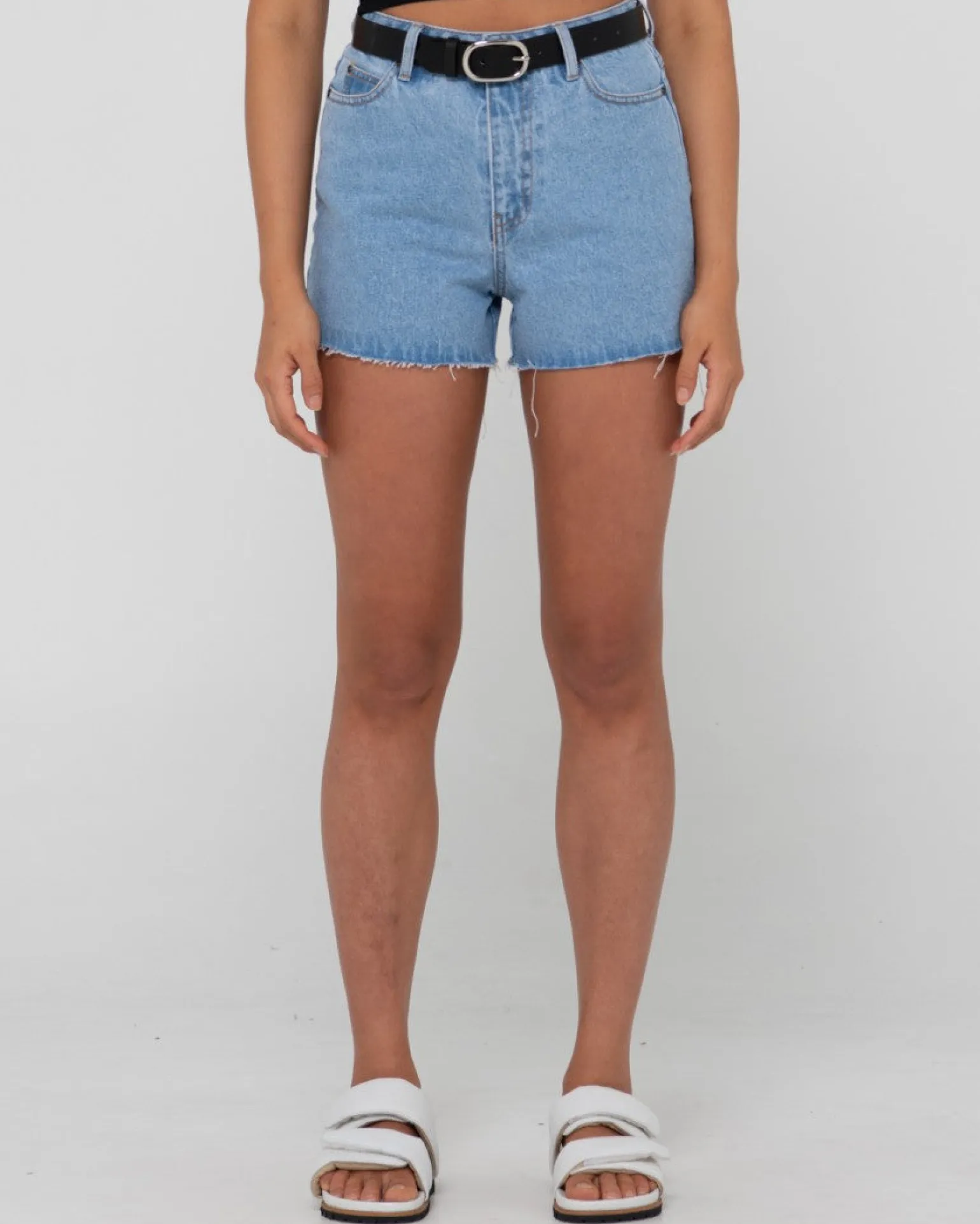 Malta High Waisted Frayed Denim Short | Rusty Fashion
