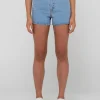 Malta High Waisted Frayed Denim Short | Rusty Hot