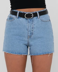Malta High Waisted Frayed Denim Short | Rusty Fashion