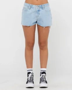 Malta Low Rise Frayed Denim Short | Rusty Online