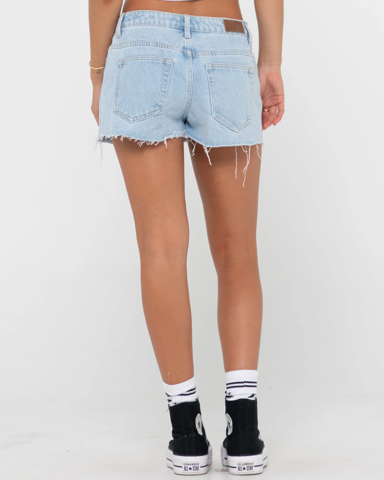 Malta Low Rise Frayed Denim Short | Rusty Clearance