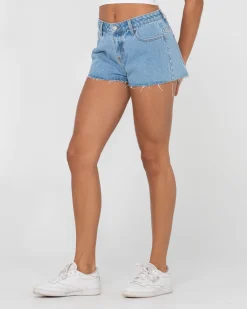 Malta Low Rise Frayed Denim Short | Rusty Online