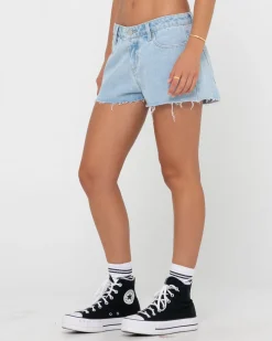 Malta Low Rise Frayed Denim Short | Rusty Clearance