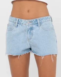 Malta Low Rise Frayed Denim Short | Rusty Clearance