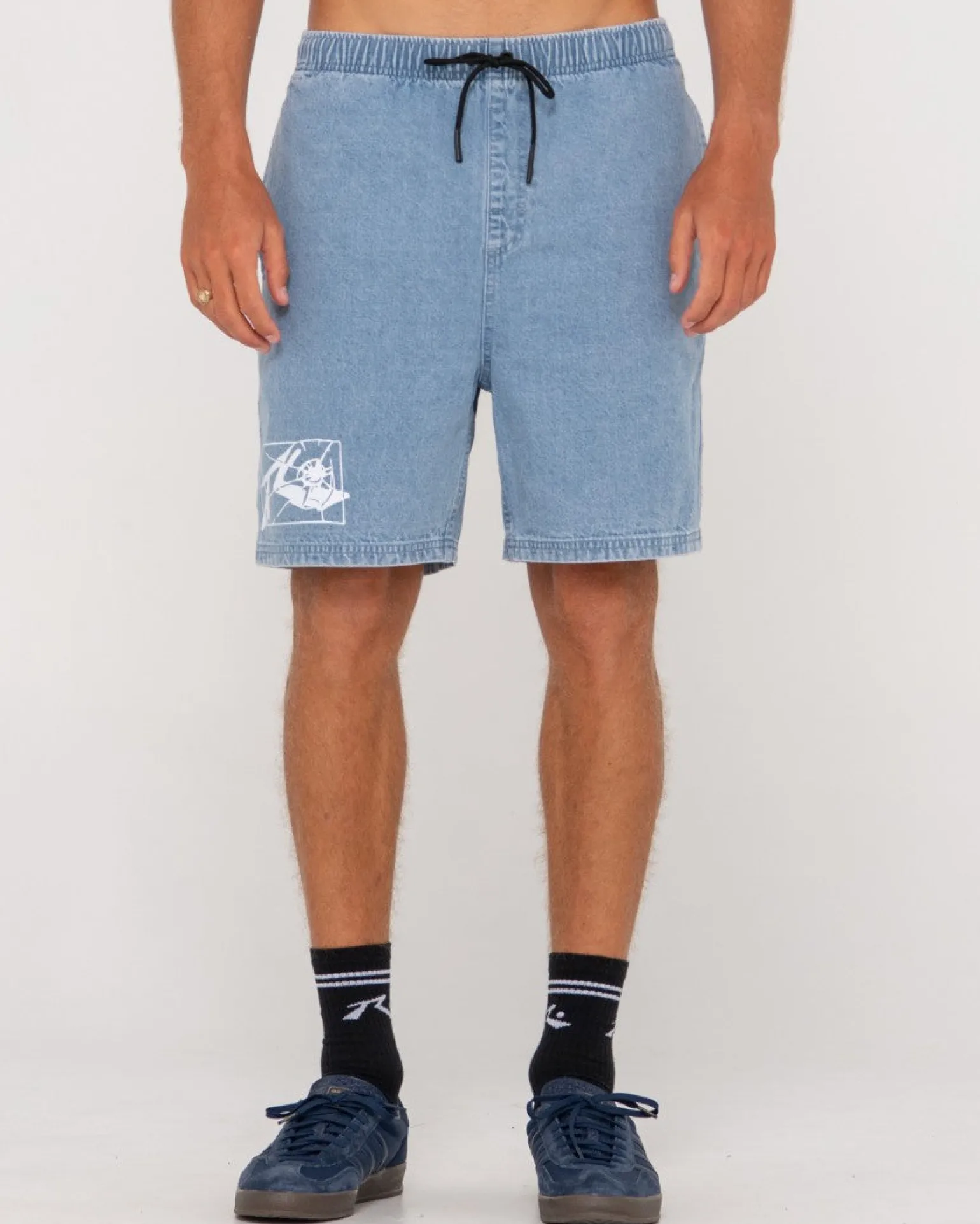 Manila Folder Vintage Wash Denim Elastic Short | Rusty Sale