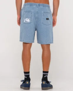 Manila Folder Vintage Wash Denim Elastic Short | Rusty Outlet