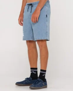 Manila Folder Vintage Wash Denim Elastic Short | Rusty New