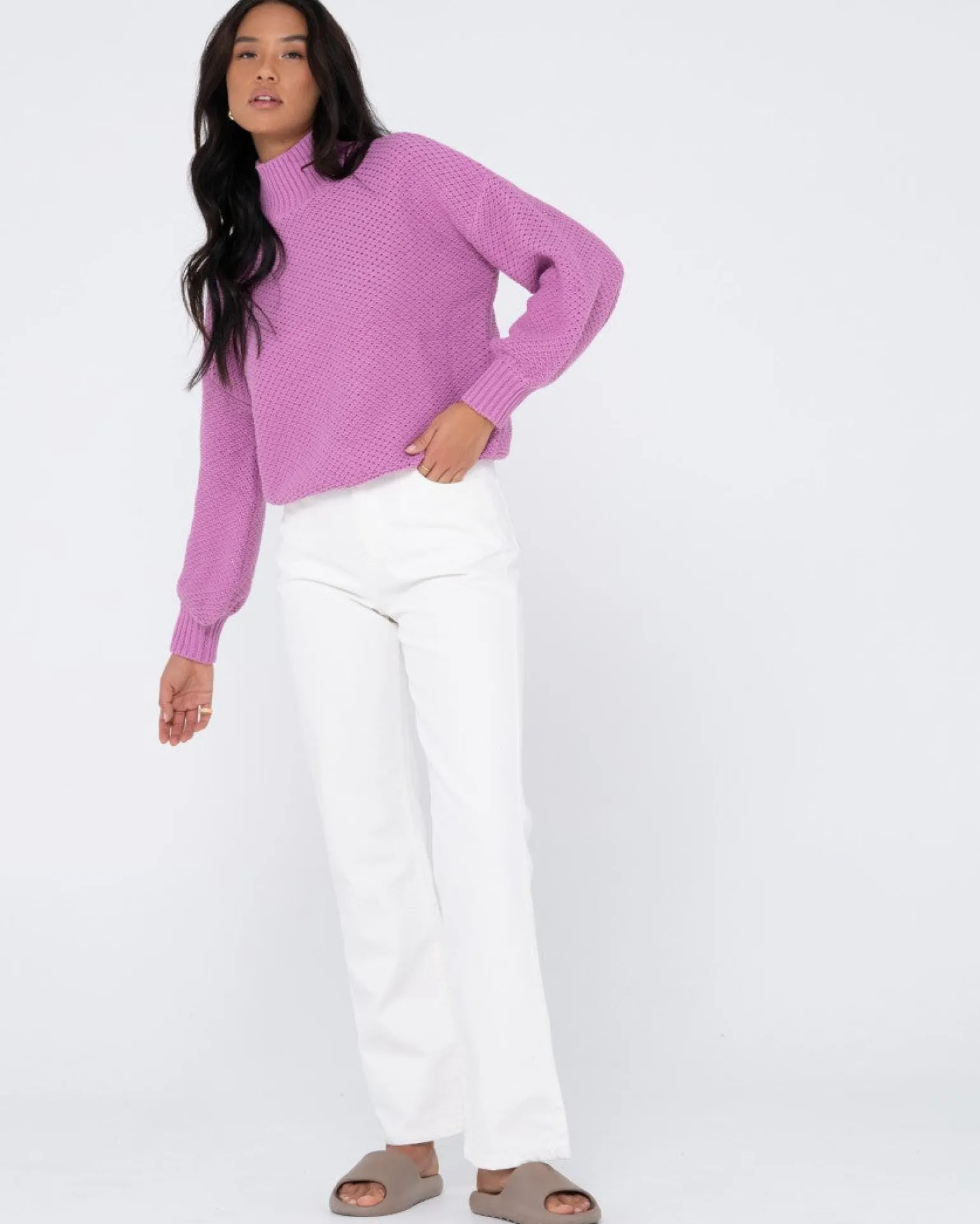 Marlow Relaxed Chunky Mock Neck Knit | Rusty Sale