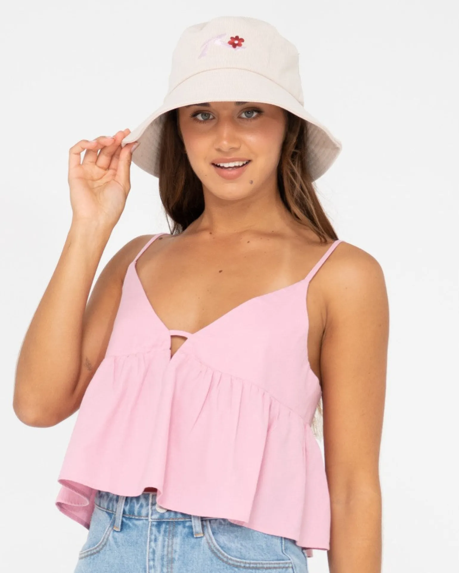 Meadow Cord Embroidered Bucket Hat | Rusty Discount