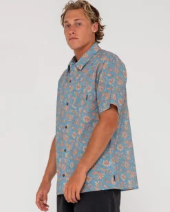 Mosaic Ramie Relaxed Fit Short Sleeve Shirt | Rusty Discount