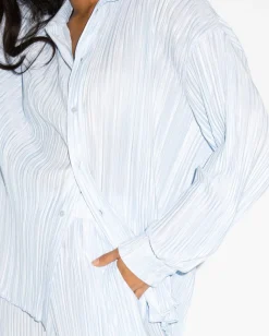 Nissi Long Sleeve Pleated Shirt | Rusty Sale