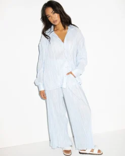 Nissi Long Sleeve Pleated Shirt | Rusty Sale