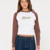 Norty Long Sleeve Raglan Baby Tee | Rusty Best Sale