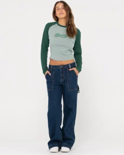 Norty Long Sleeve Raglan Baby Tee | Rusty Outlet