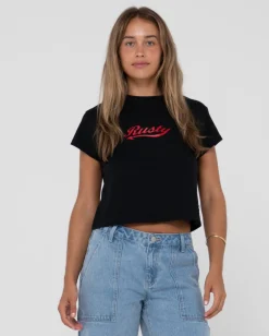 Norty Short Sleeve Graphic Baby Tee | Rusty Best Sale