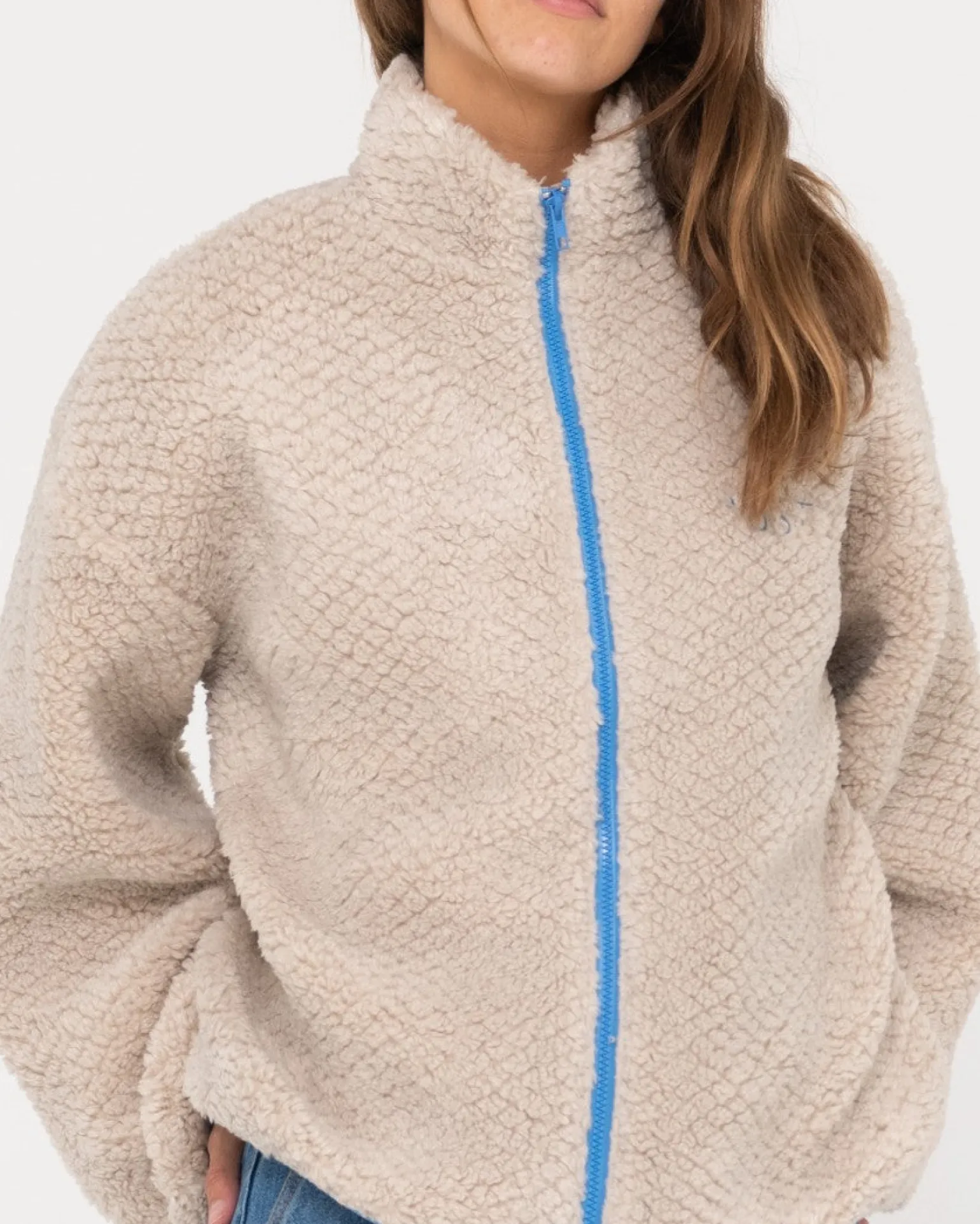 Ollie Sherpa Zip Through Fleece | Rusty Flash Sale