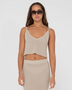Ophelia Relaxed Knit Cropped Cami | Rusty Best Sale