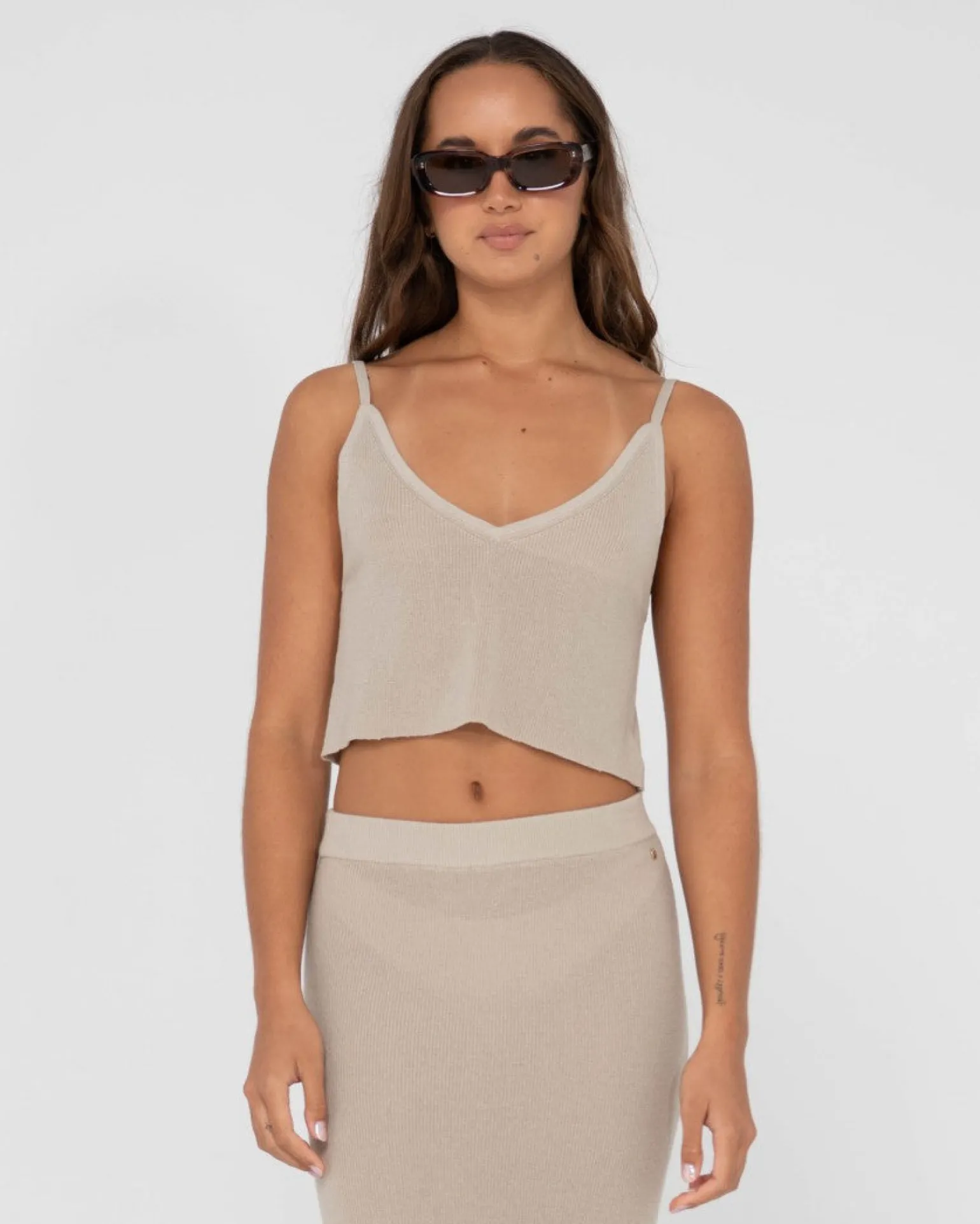 Ophelia Relaxed Knit Cropped Cami | Rusty Best Sale