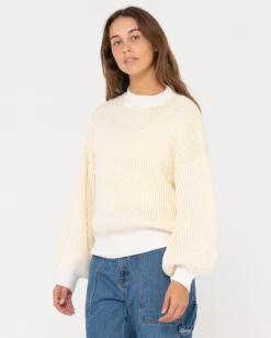 Ora Relaxed Fit Mock Neck Knit | Rusty Hot
