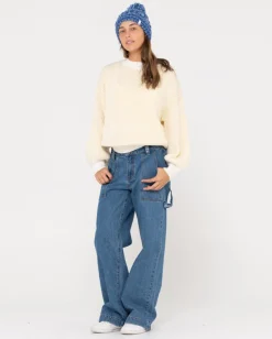 Ora Relaxed Fit Mock Neck Knit | Rusty Hot