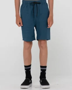 Overtone Linen Elastic Short Boys | Rusty Sale