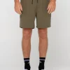 Overtone Linen Elastic Short | Rusty Best Sale