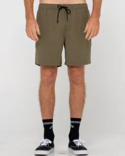 Overtone Linen Elastic Short | Rusty Best Sale