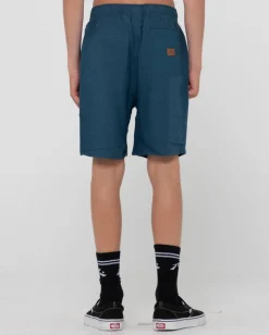 Overtone Linen Elastic Short Boys | Rusty Sale