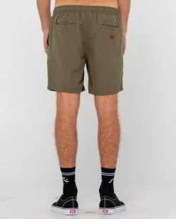 Overtone Linen Elastic Short | Rusty Best Sale